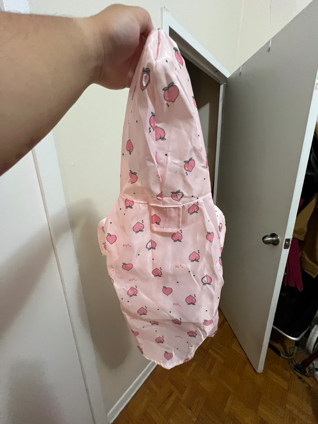 Pink Peach Print Dog Raincoat, Small - photo 3