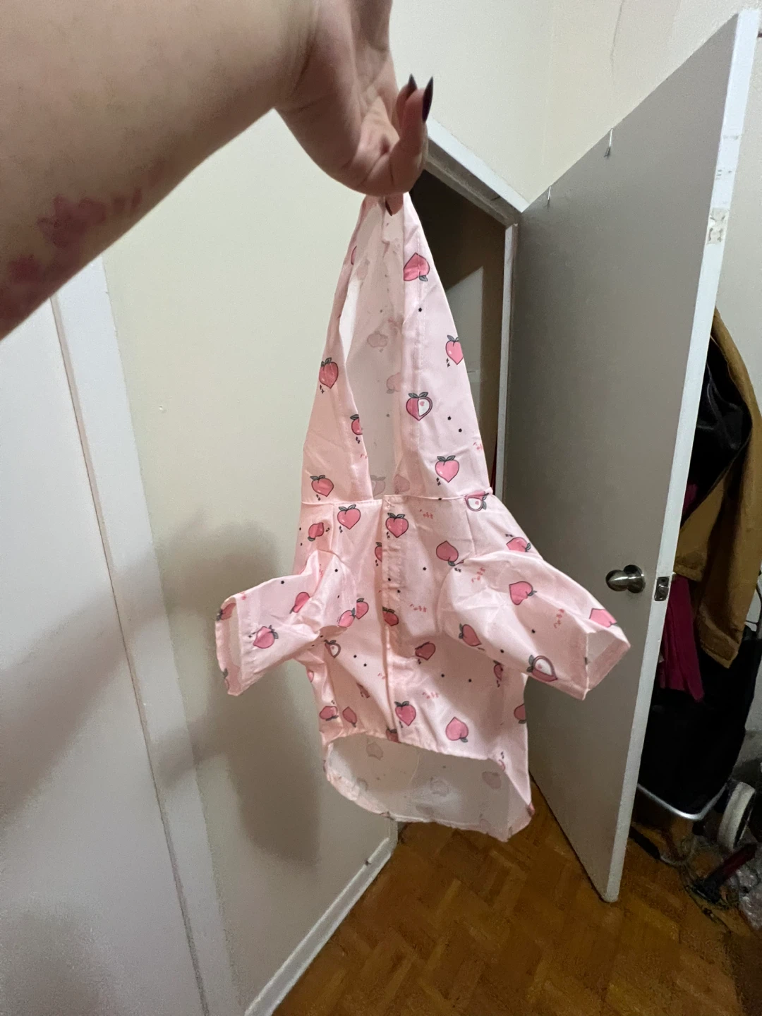 Pink Peach Print Dog Raincoat, Small - photo 2