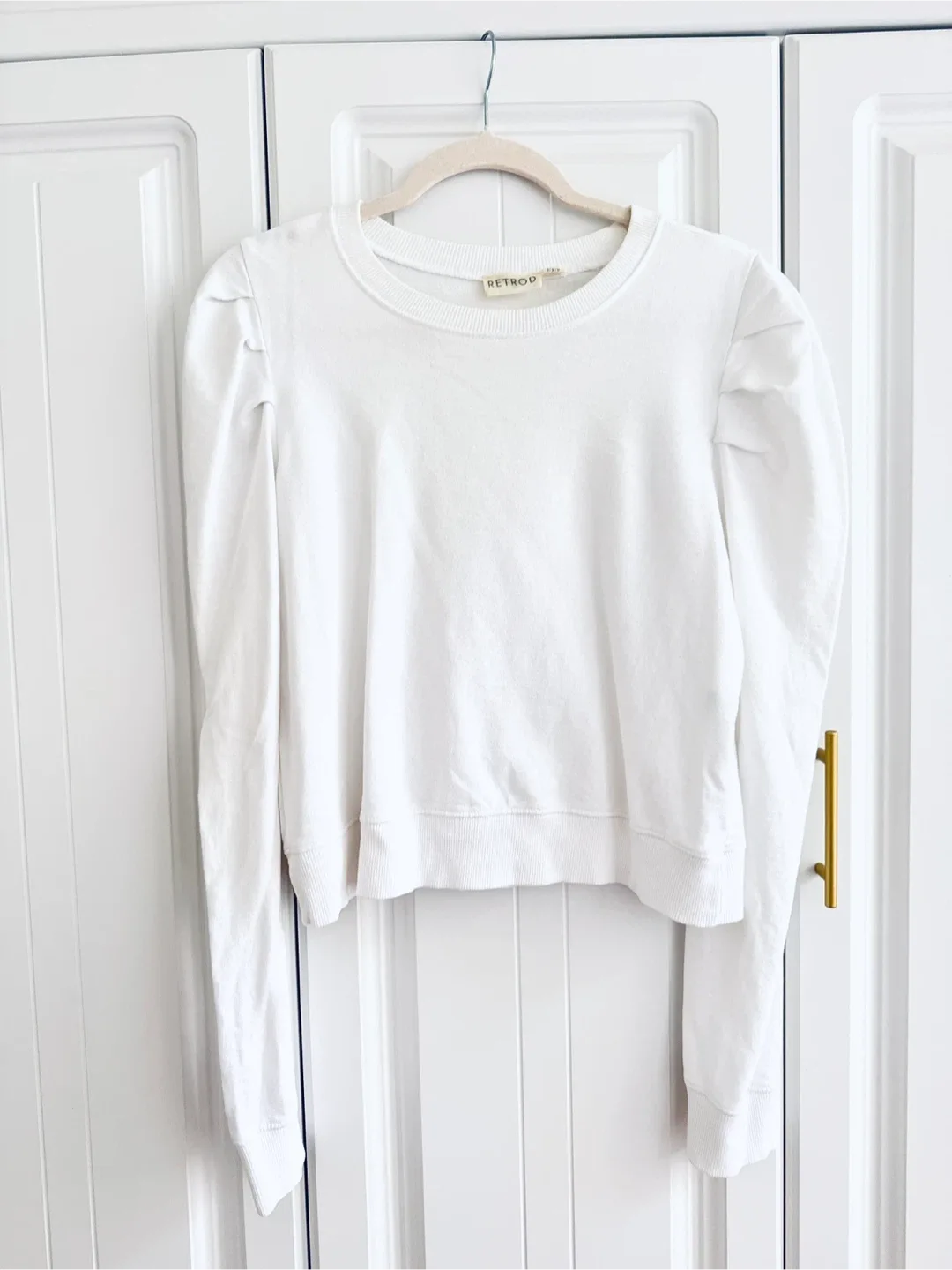 Puff Sleeve Sweatshirt White- Size S- RETROD image indicator(5)
