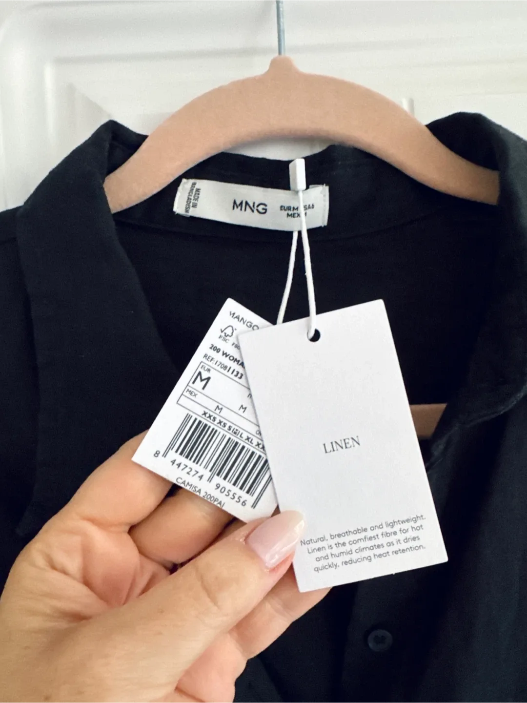 NEW Mango Black Linen Shirt - NEW WITH TAGS, Size M image indicator(5)