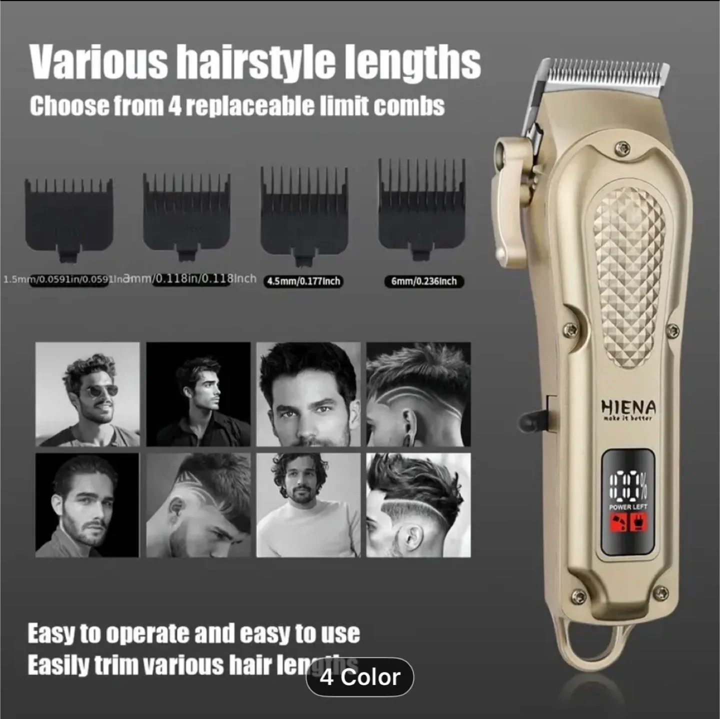 HIENA New Hair Clipper for Men, Professional Grade image indicator(6)
