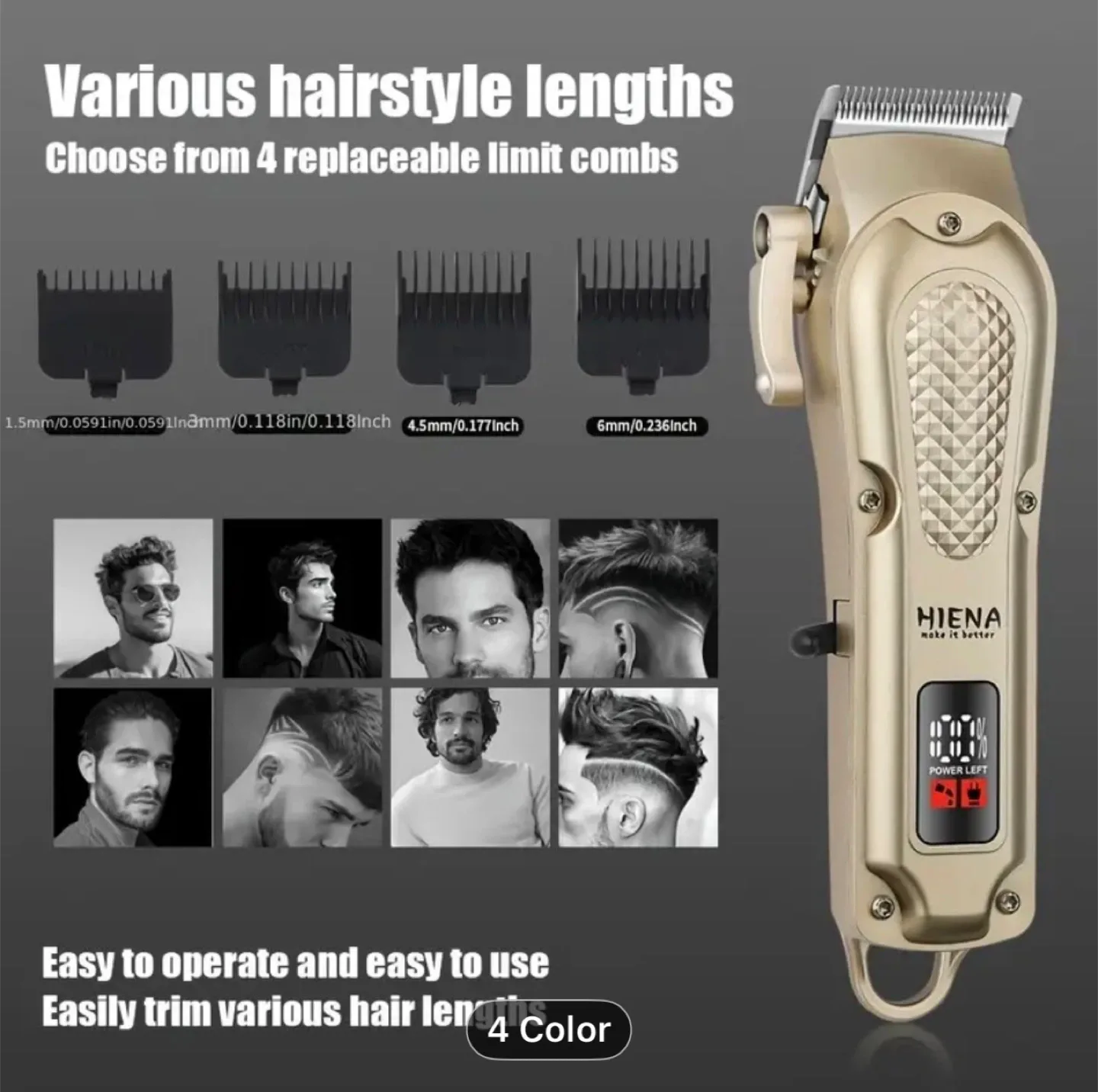 HIENA New Hair Clipper for Men, Professional Grade image indicator(10)