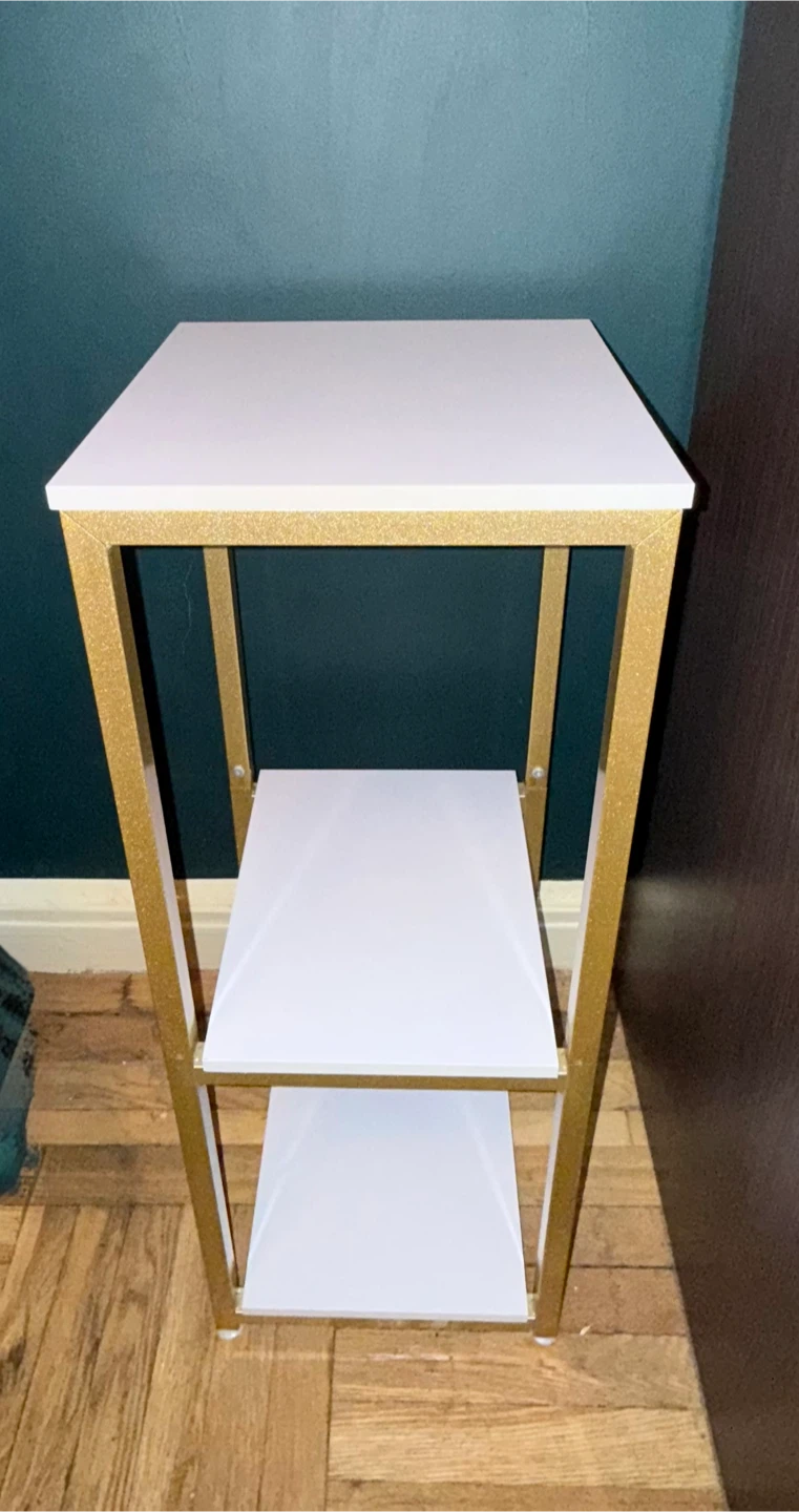 Gold & White 3-Tier Shelf