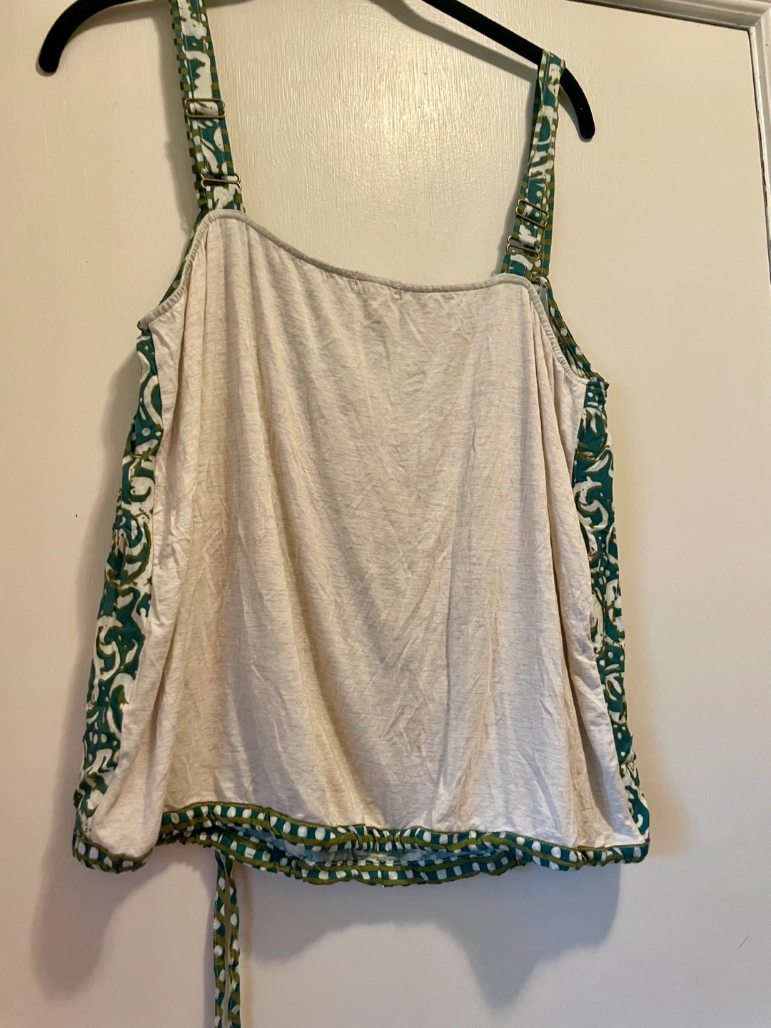 Tiny Green & White Patterned Tank Top - Size L - photo 2