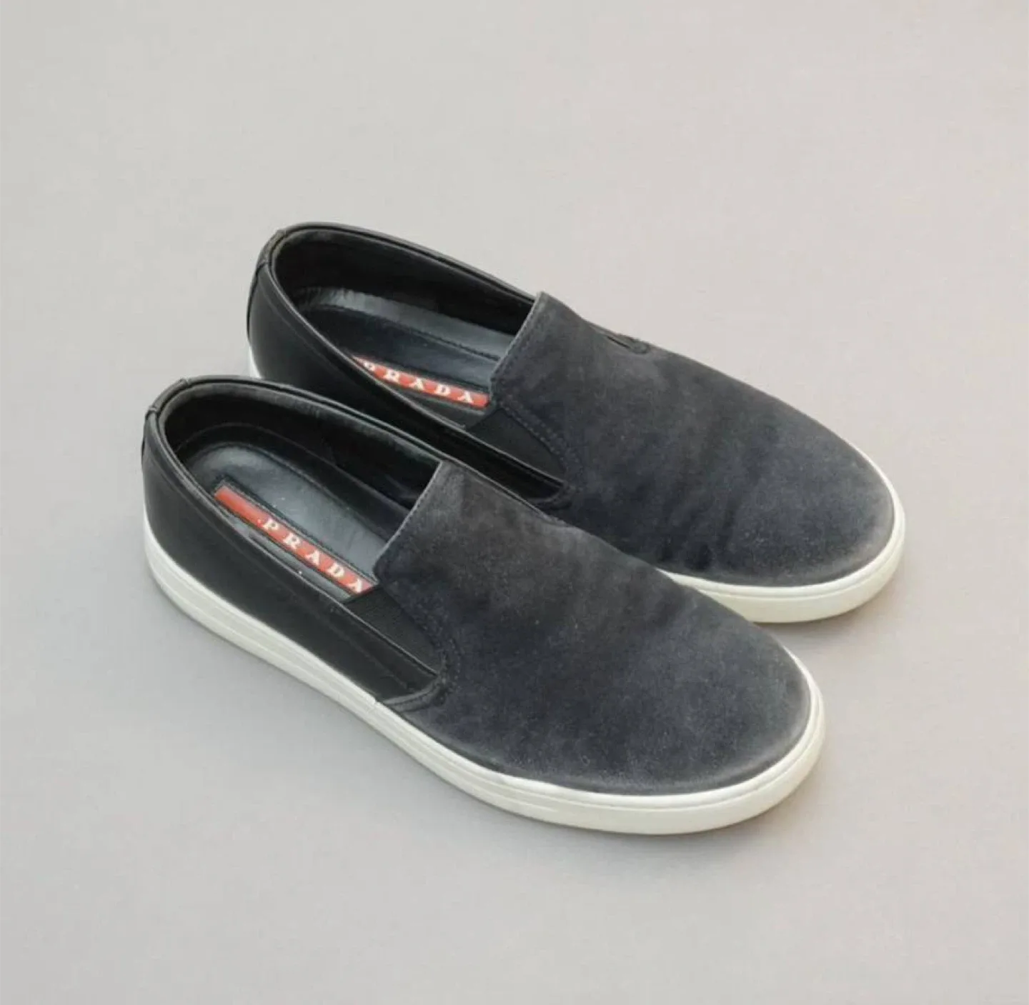 Prada Sport Navy Suede Slip Ons - Mens US 8.5 thumbnail