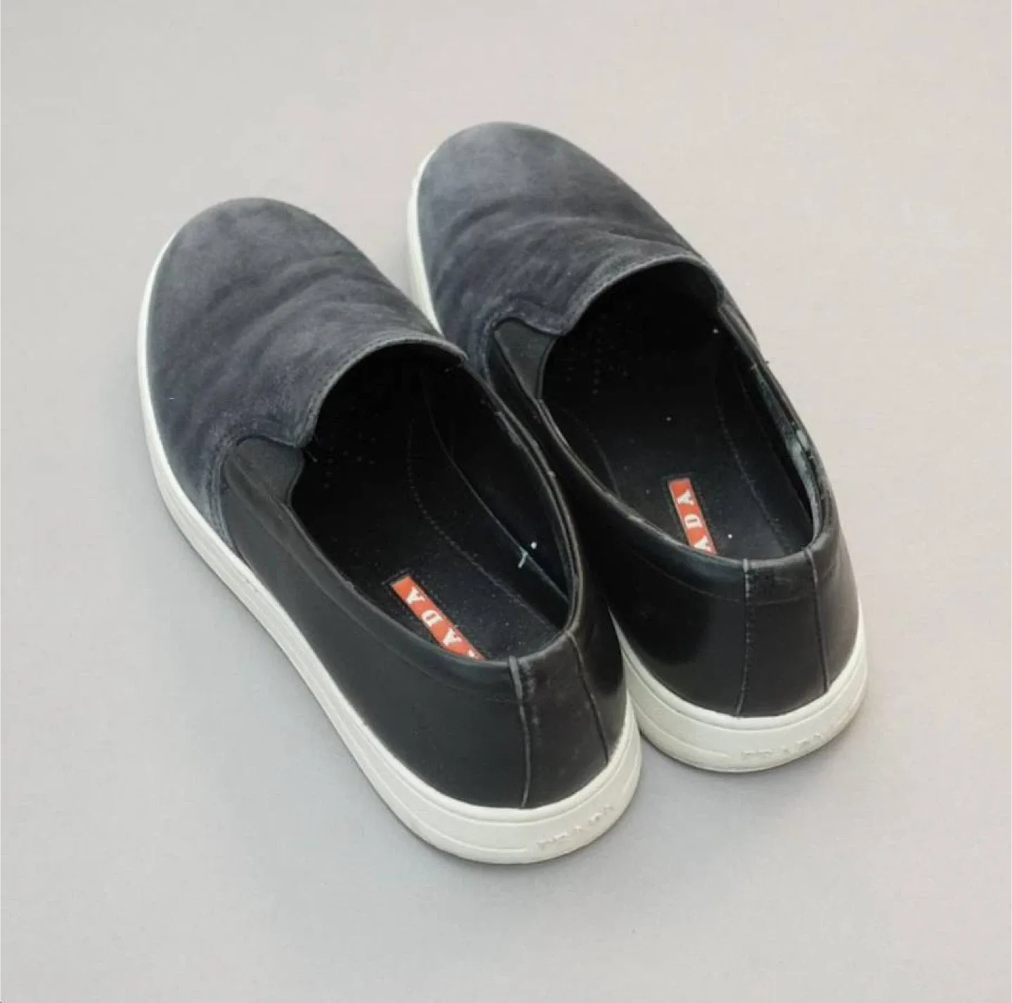 Prada Sport Navy Suede Slip Ons - Mens US 8.5 image indicator(2)