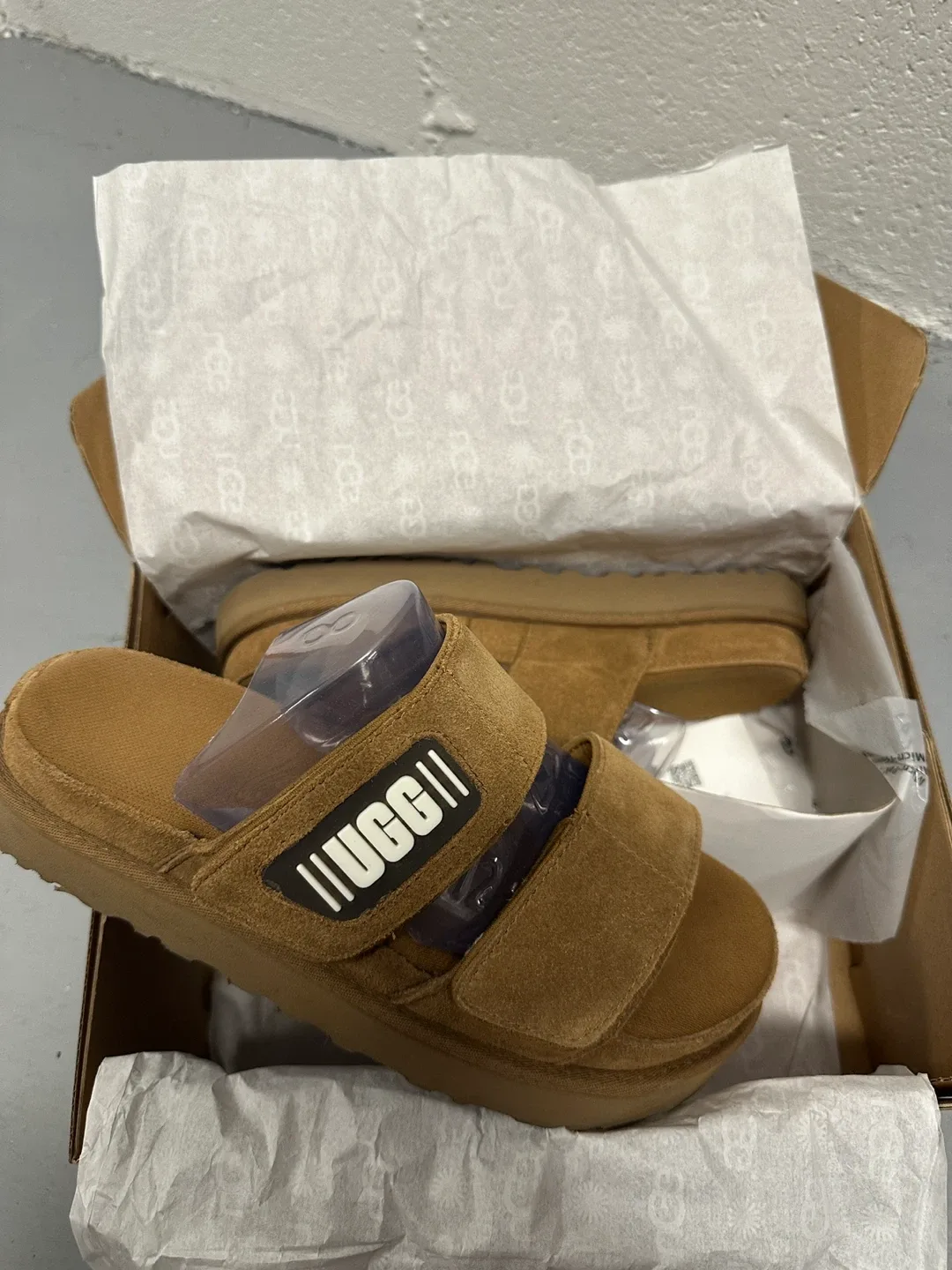 UGG Brown Suede Slide Sandals