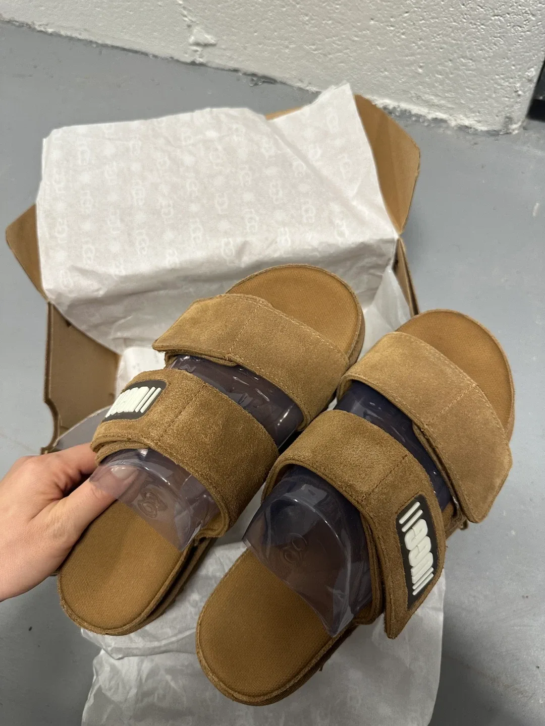UGG Brown Suede Slide Sandals image indicator(2)