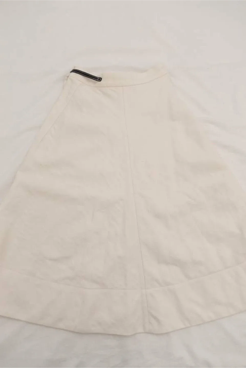 Celine by Phoebe Philo Cream Skirt with Leather Belt Detail - 34 image indicator(2)