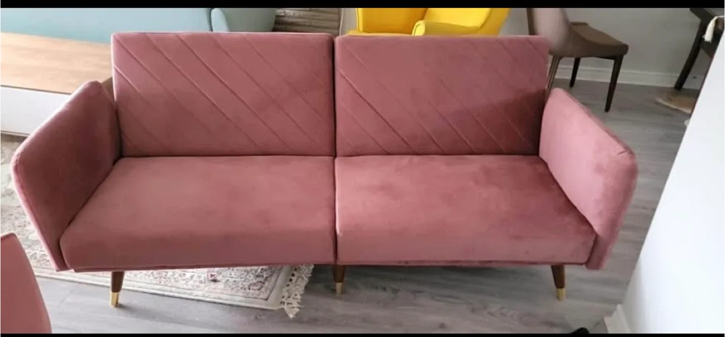 Pink Futon Sofa Bed - 76" Wide image indicator(2)
