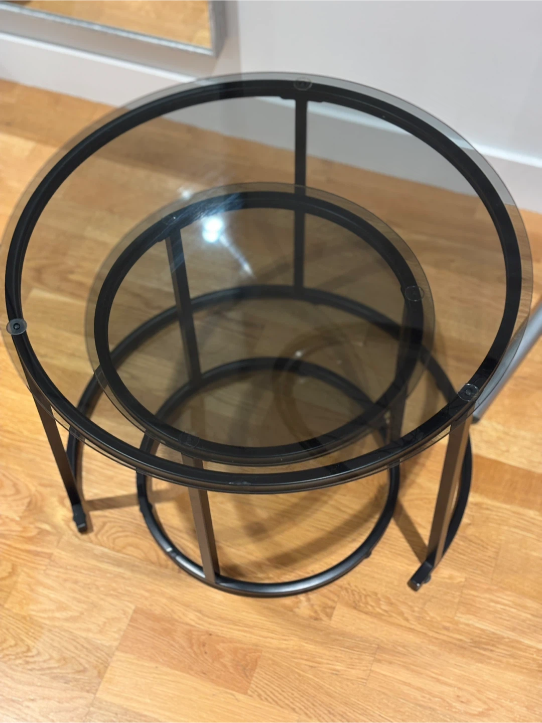 Nesting Coffee Tables - Black Frame & Glass Top - photo 2