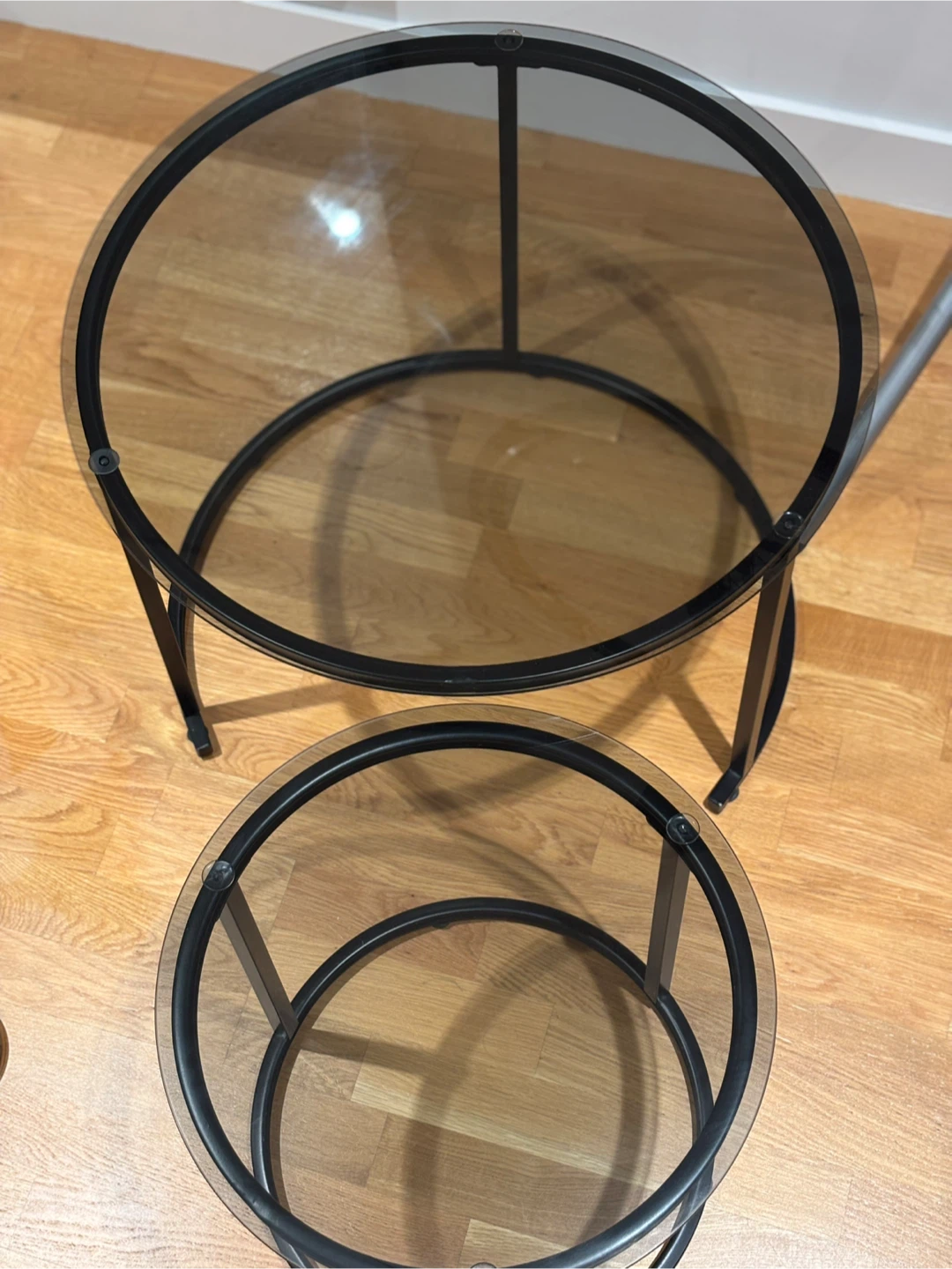 Nesting Coffee Tables - Black Frame & Glass Top - photo 3