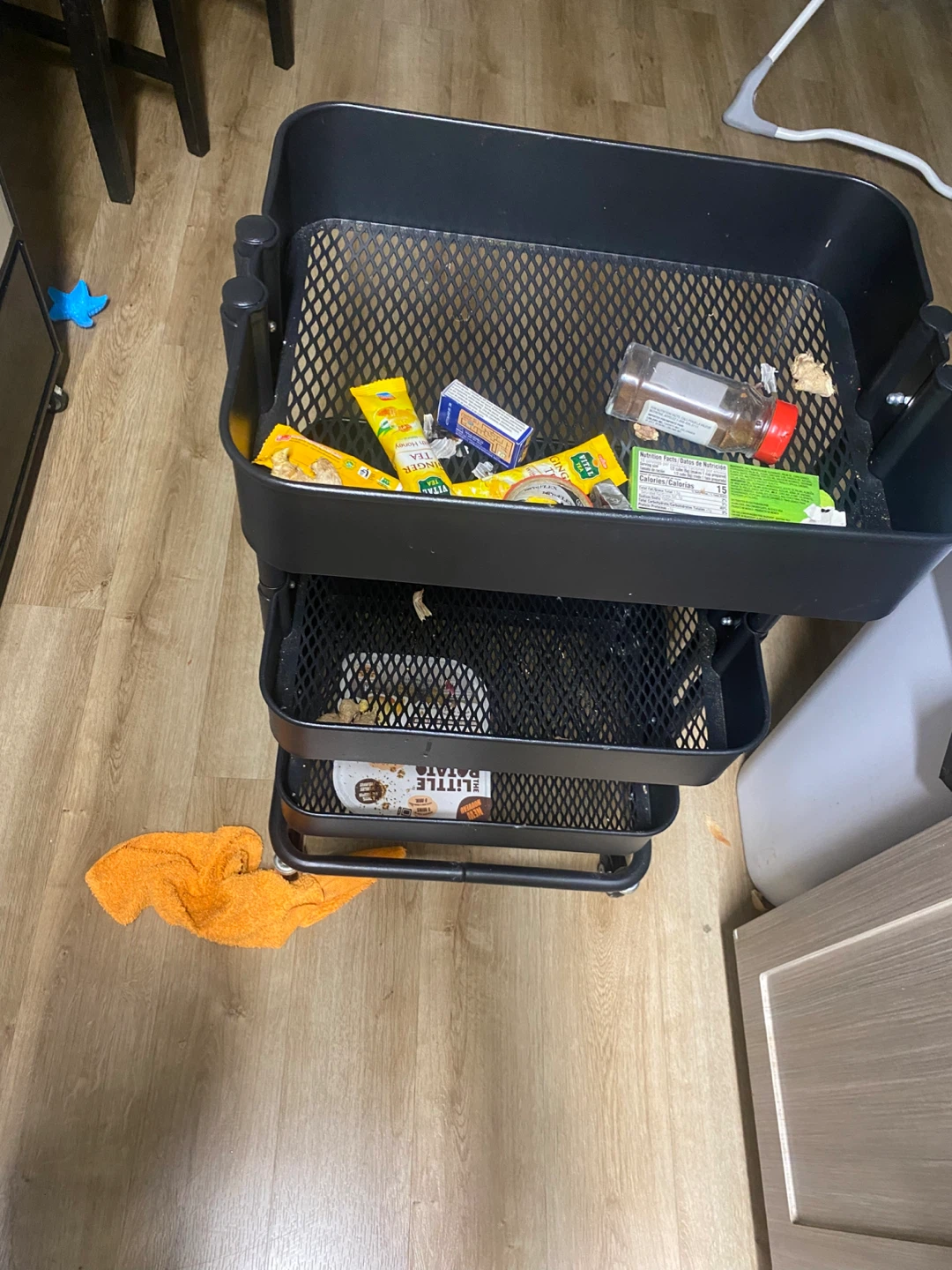 Black 3-Tier Rolling Cart - photo 3