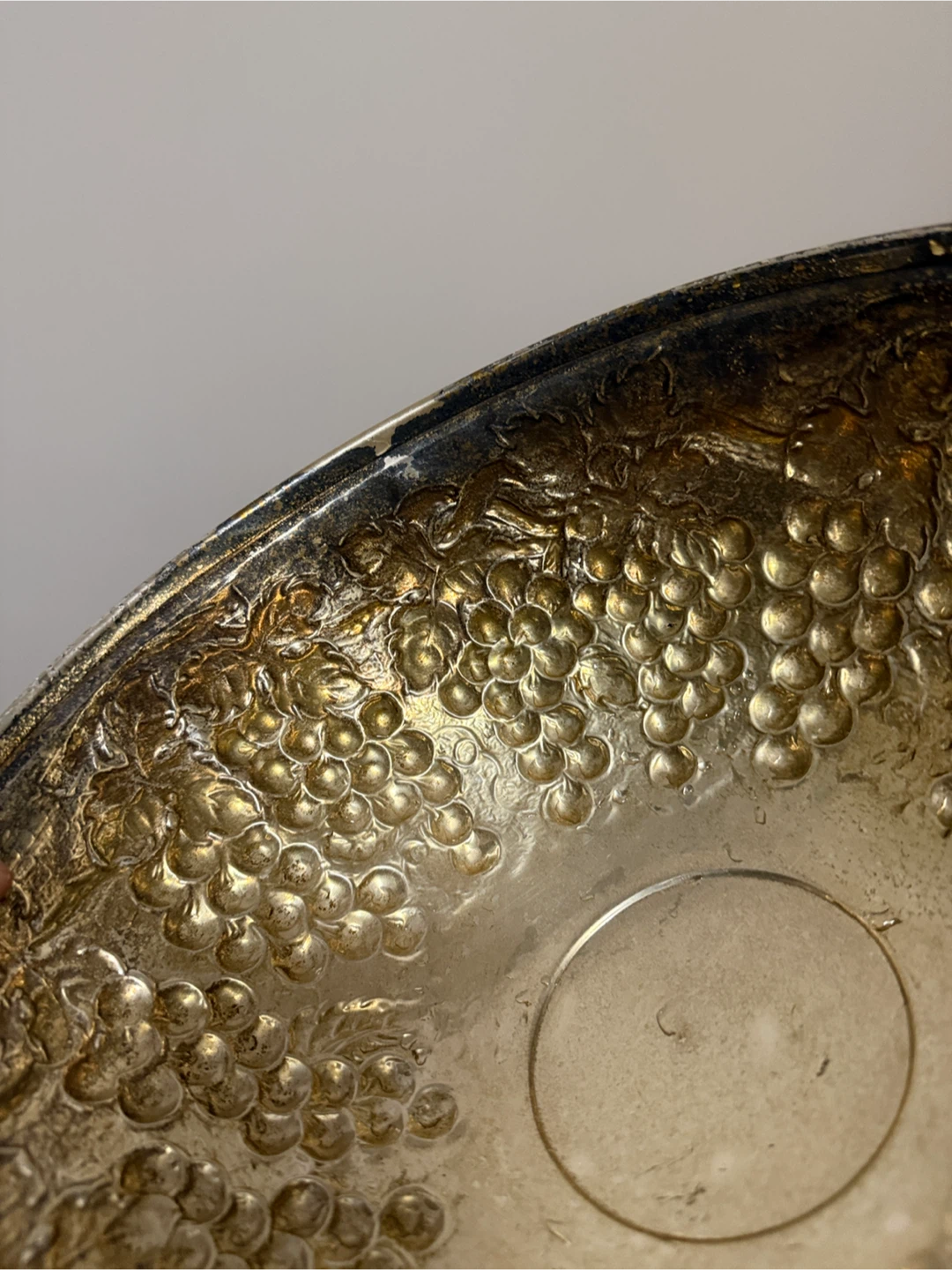 Vintage Silver Plated Bowl with Grape Design - photo 5