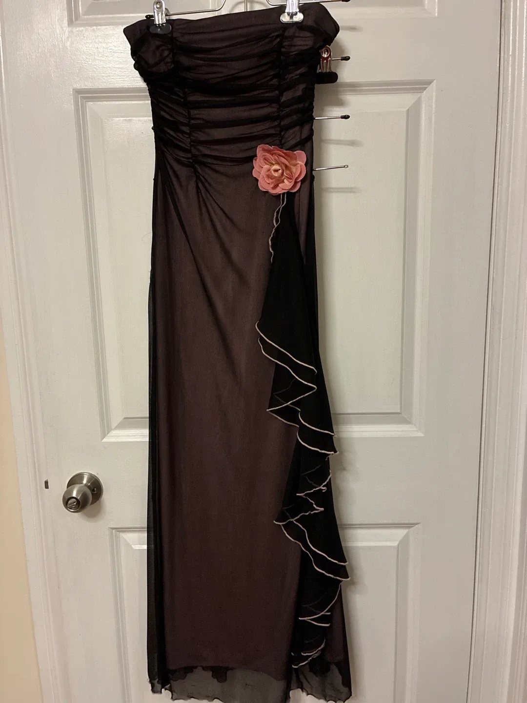 Strapless Brown & Black Formal Dress-Size 2 thumbnail