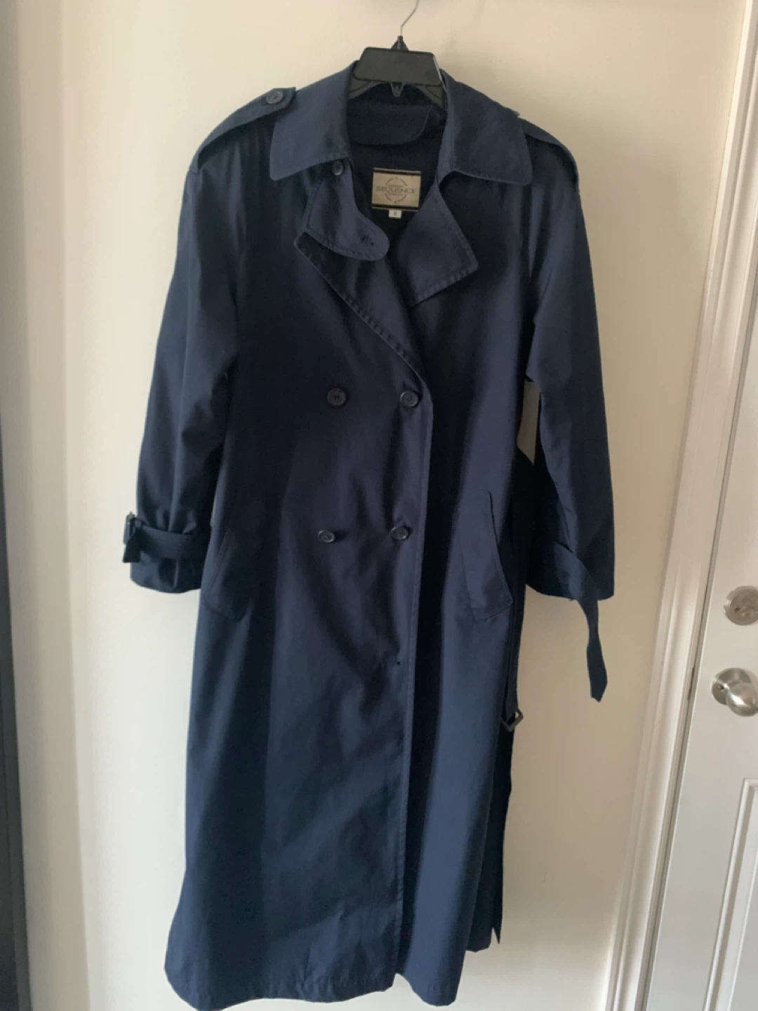 Sequence Navy Blue Trench Coat - Size S
