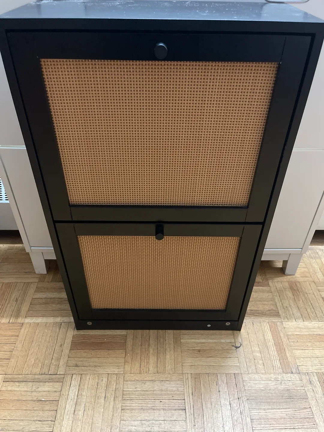 Black Cabinet with Rattan Doors thumbnail