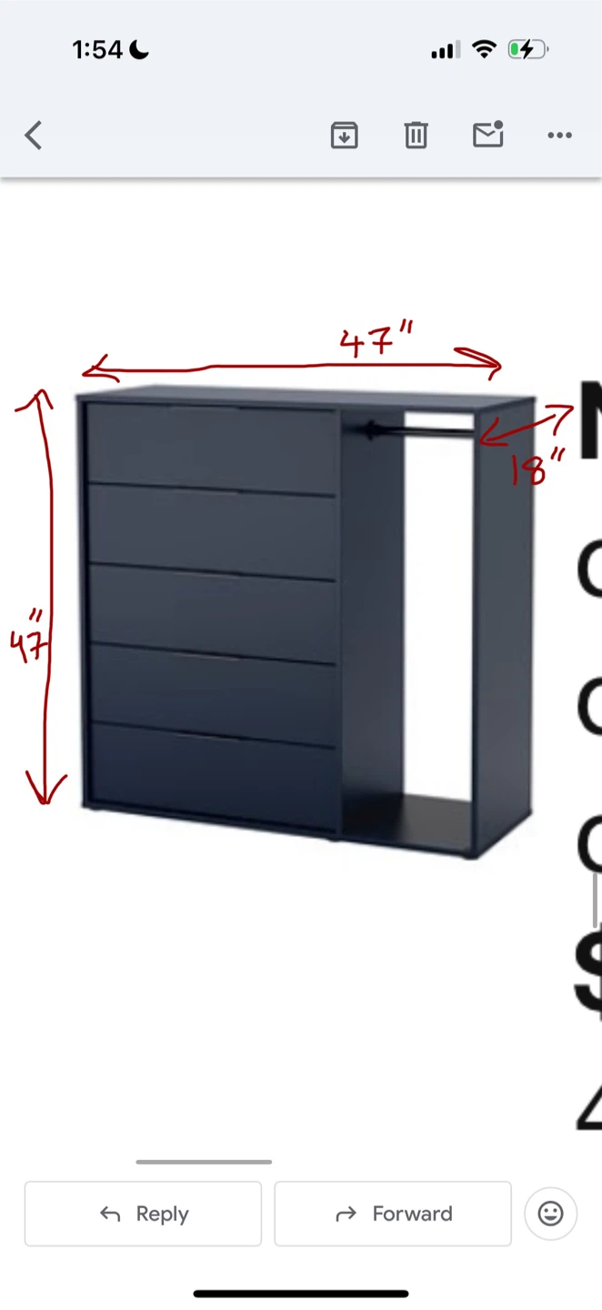 Blue IKEA dresser (without the clothes) + IKEA Side table