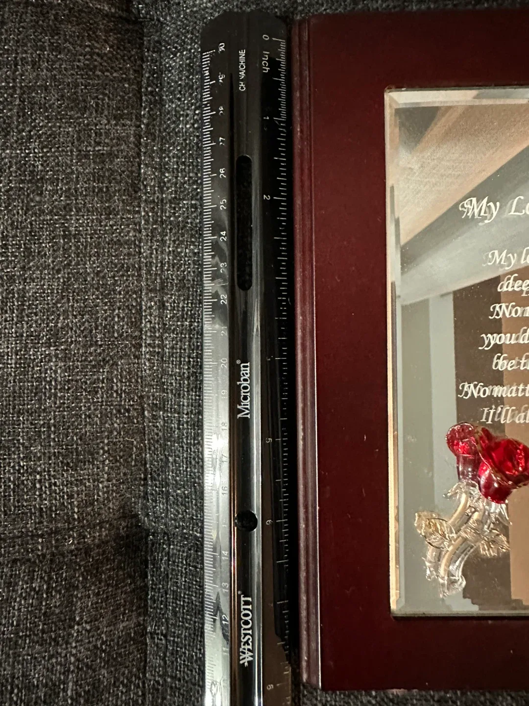 Framed Mirror with Rose and Poem image indicator(4)
