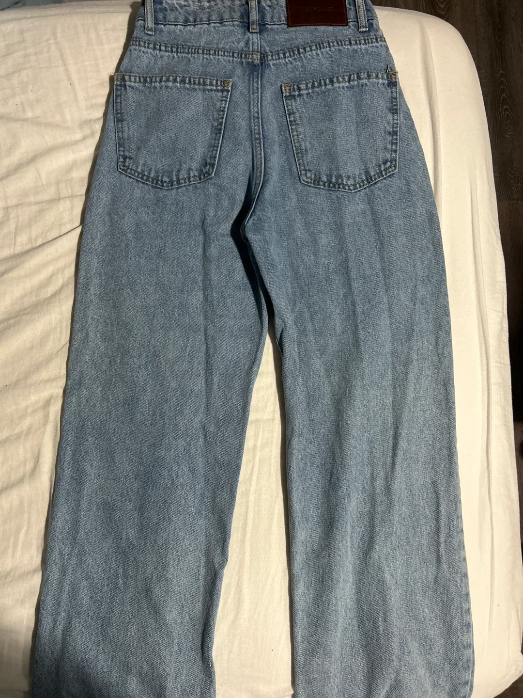 NOTFOUND Light Wash Wide Leg Jeans image indicator(4)