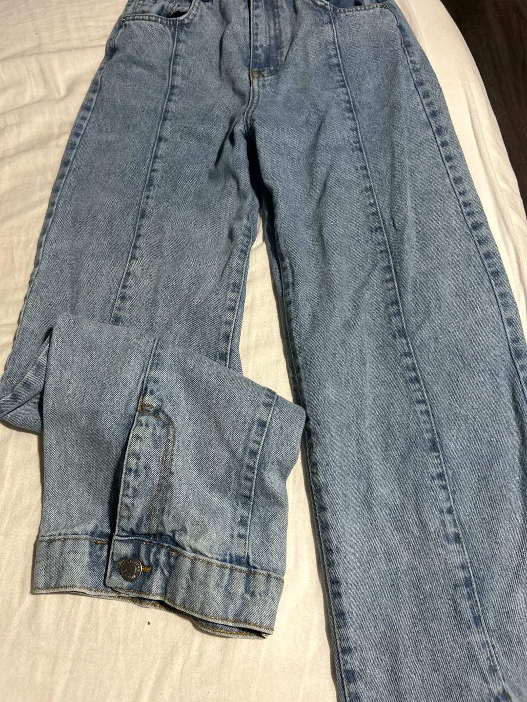 NOTFOUND Light Wash Wide Leg Jeans image indicator(2)