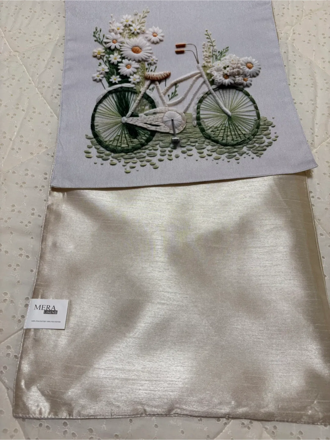 Mera Linens Table Runner with Bicycle Embroidery image indicator(4)