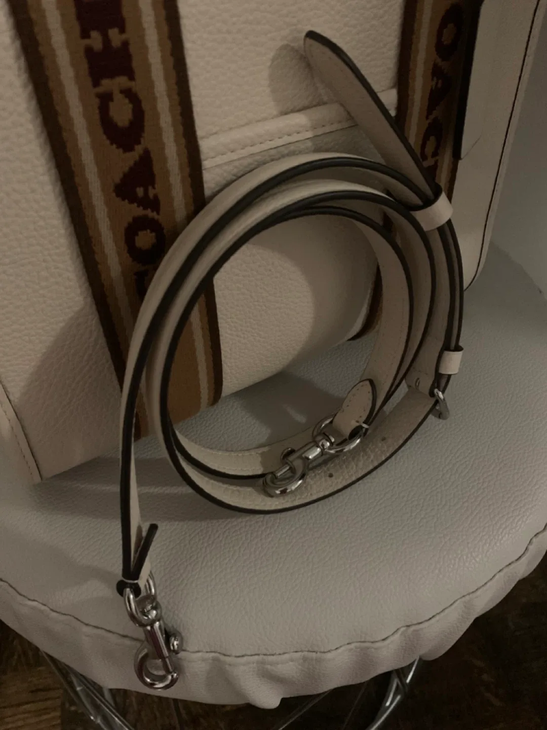 Coach White Leather Bag image indicator(4)
