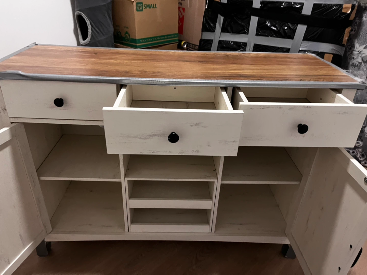White Farmhouse Style Media Console - photo 2