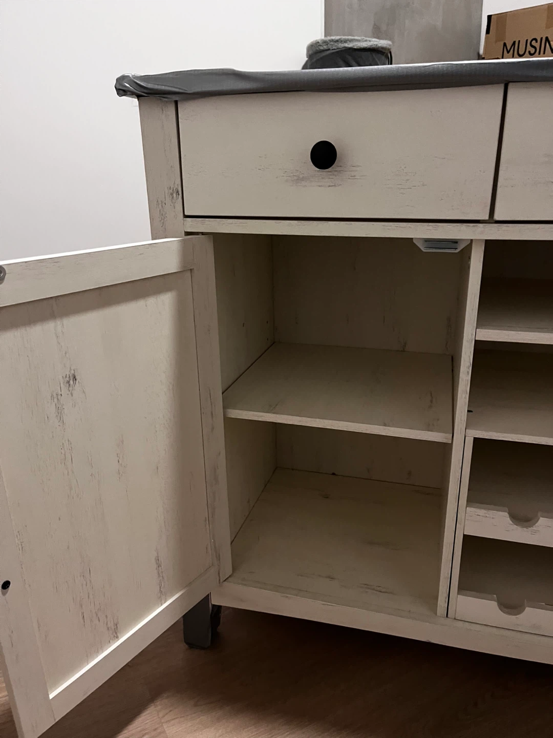 White Farmhouse Style Media Console - photo 5