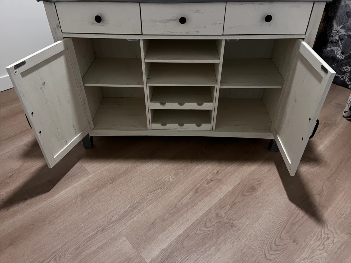 White Farmhouse Style Media Console - photo 3