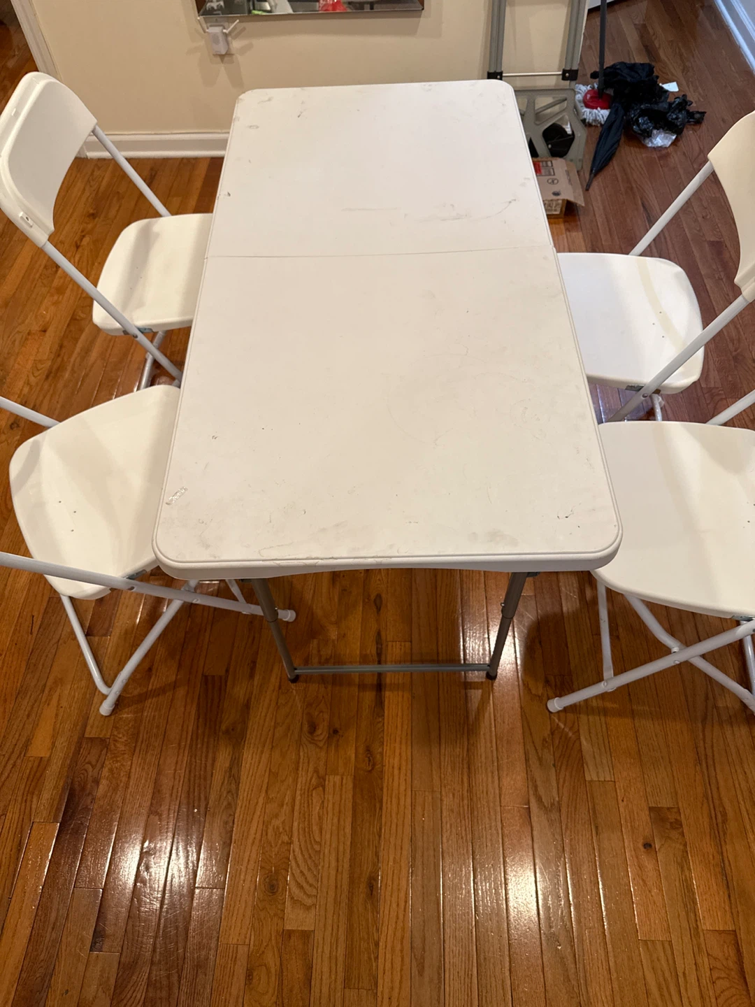White Folding Table - chairs included