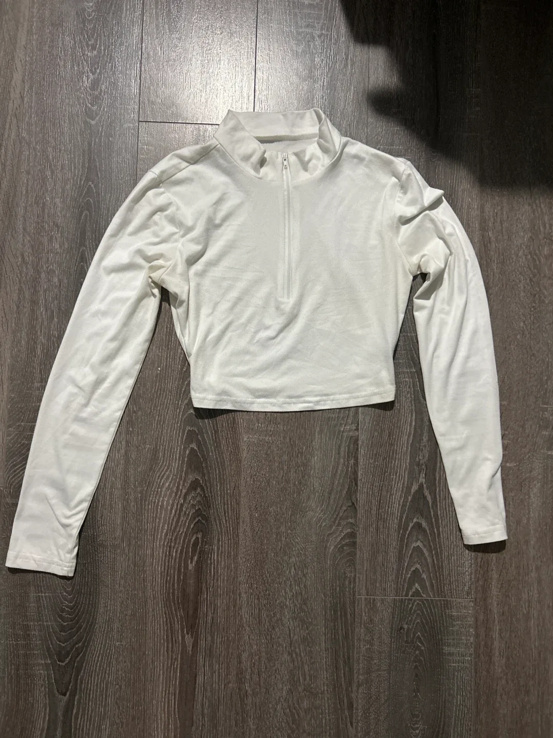 White Long Sleeve Crop Top