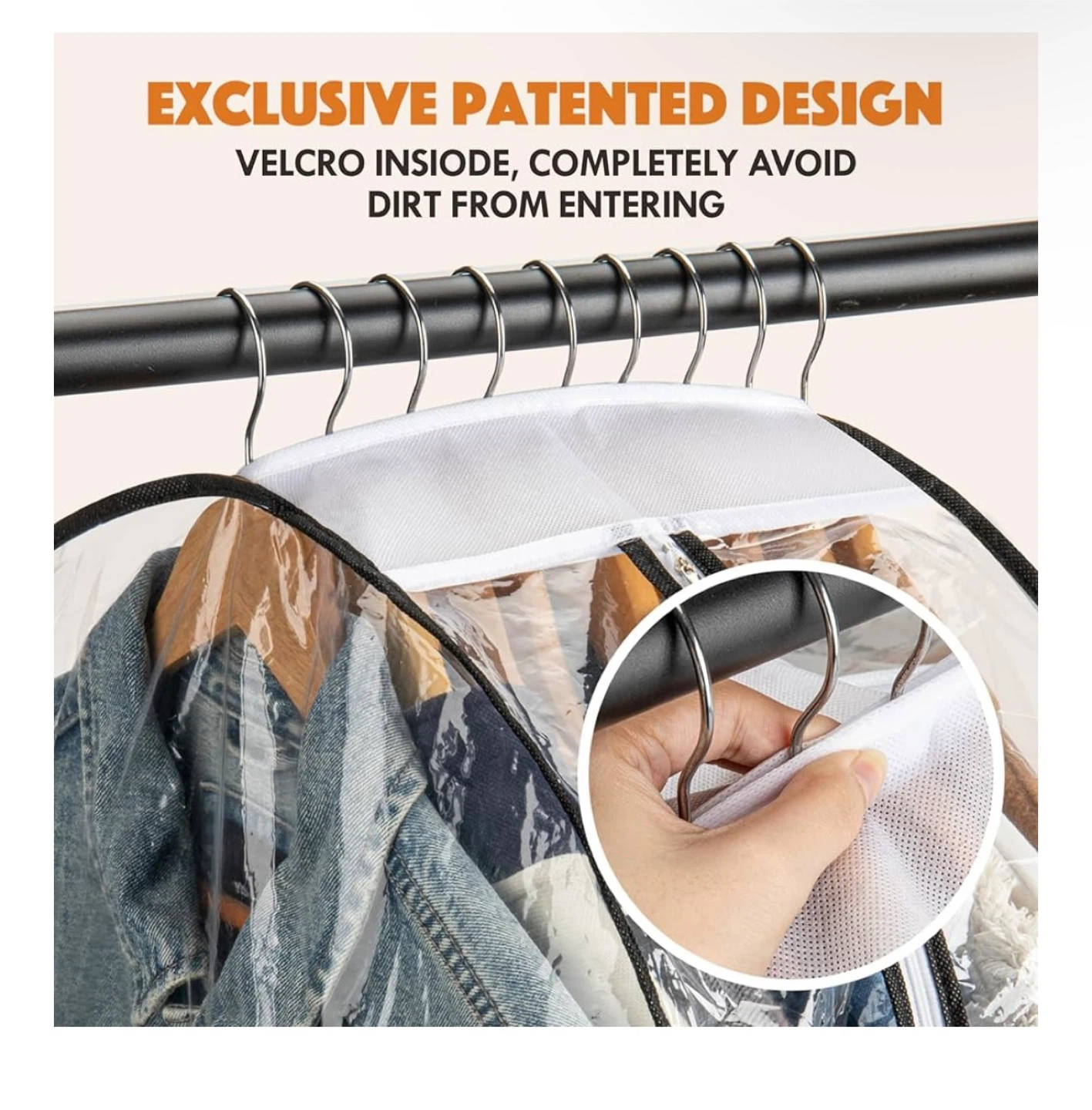 6 Hanging Garment Bag Rack, Clothes Organizer - photo 3