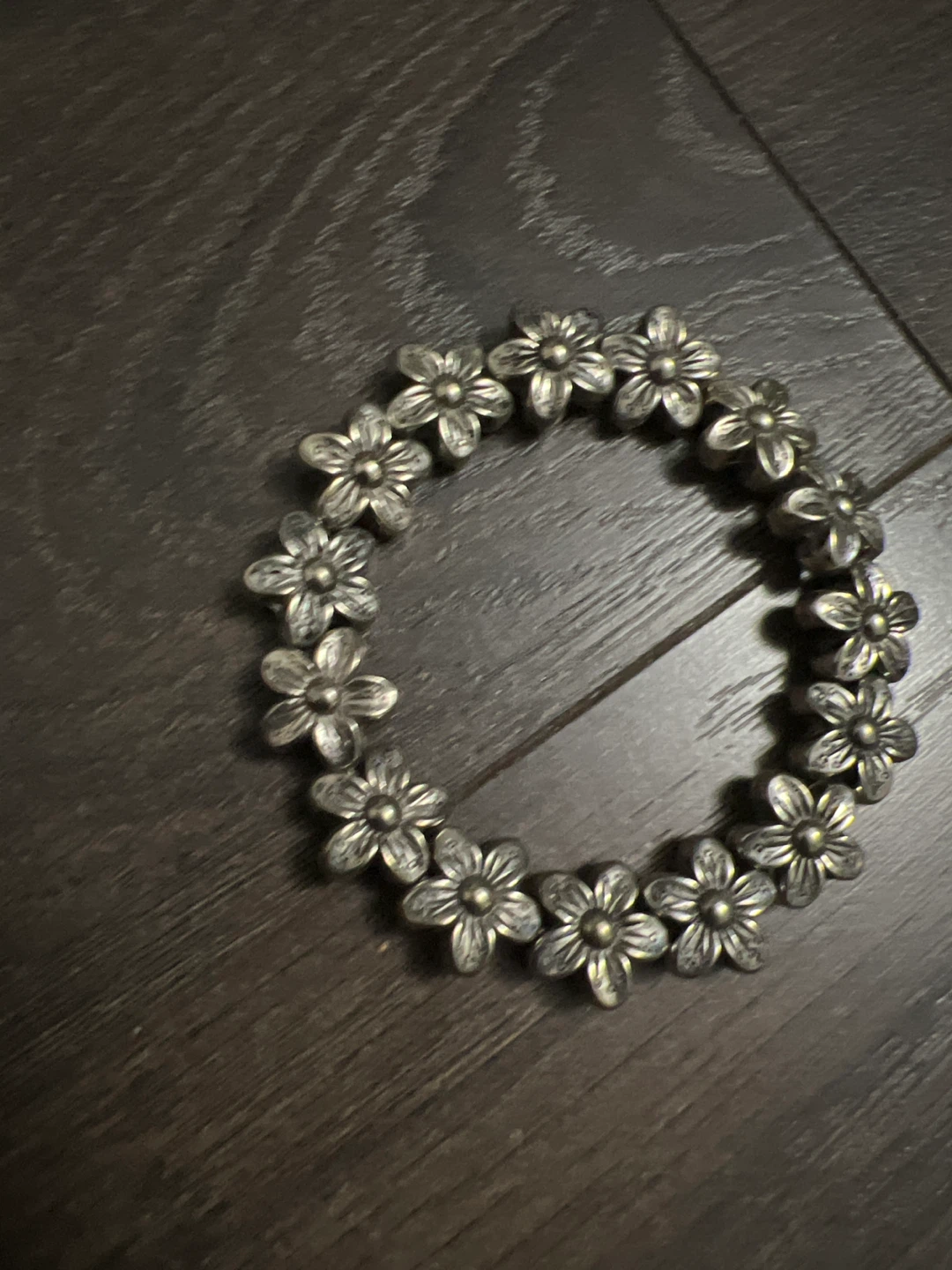 Flower Bracelet - Silver Tone
