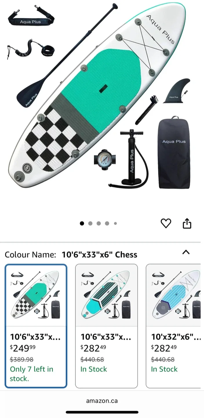 Aqua Plus 10'6"x33"x6" Inflatable Stand Up Paddle Board (SUP) image indicator(5)