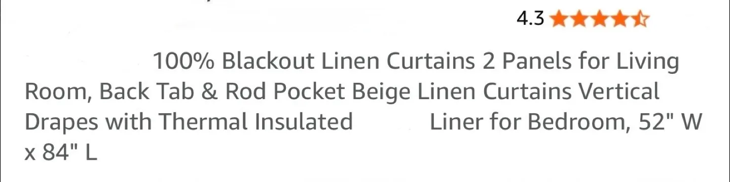 Blackout Linen Curtains - Beige, 52" x 84" image indicator(2)