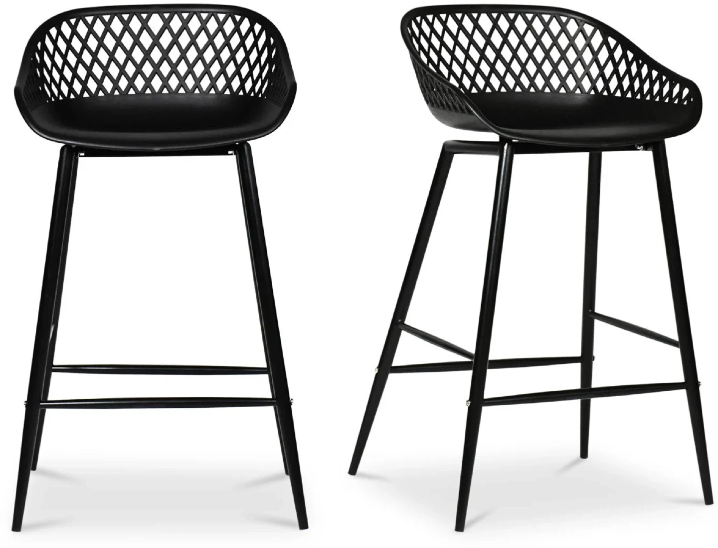 Piazza Outdoor barstool - Black set of two