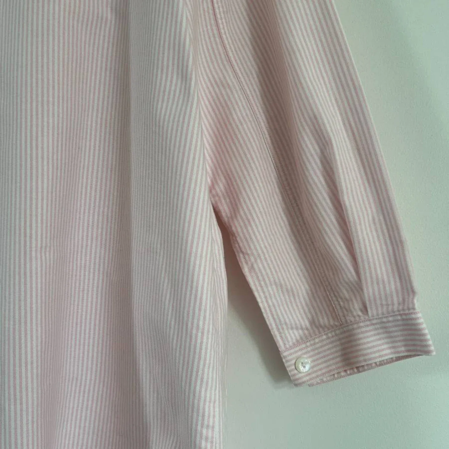 The Sleep Shirt Pink Oxford Stripe Tunic - Made in Canada image indicator(4)