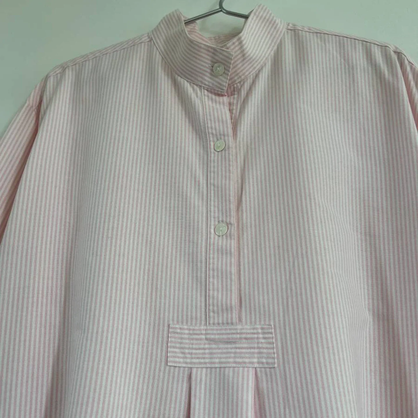 The Sleep Shirt Pink Oxford Stripe Tunic - Made in Canada image indicator(3)