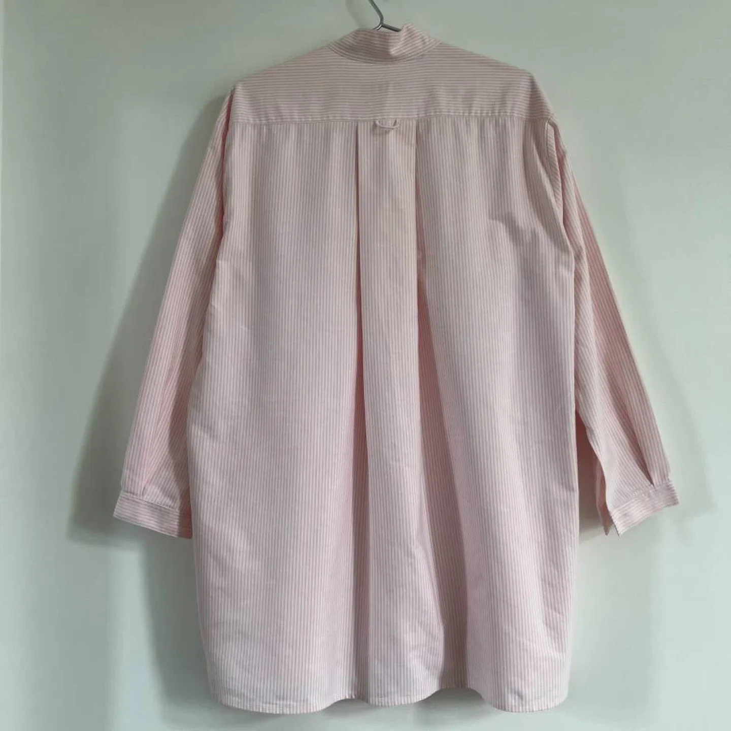 The Sleep Shirt Pink Oxford Stripe Tunic - Made in Canada image indicator(5)