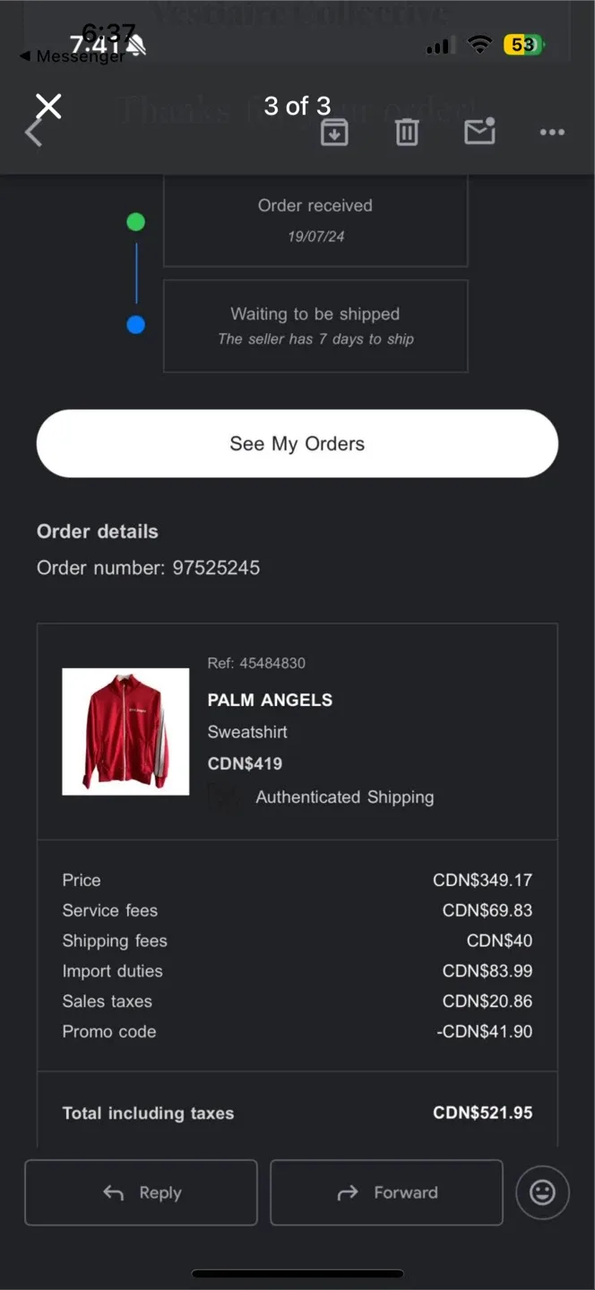 Palm Angels Red jacket AUNTHENTIC thumbnail