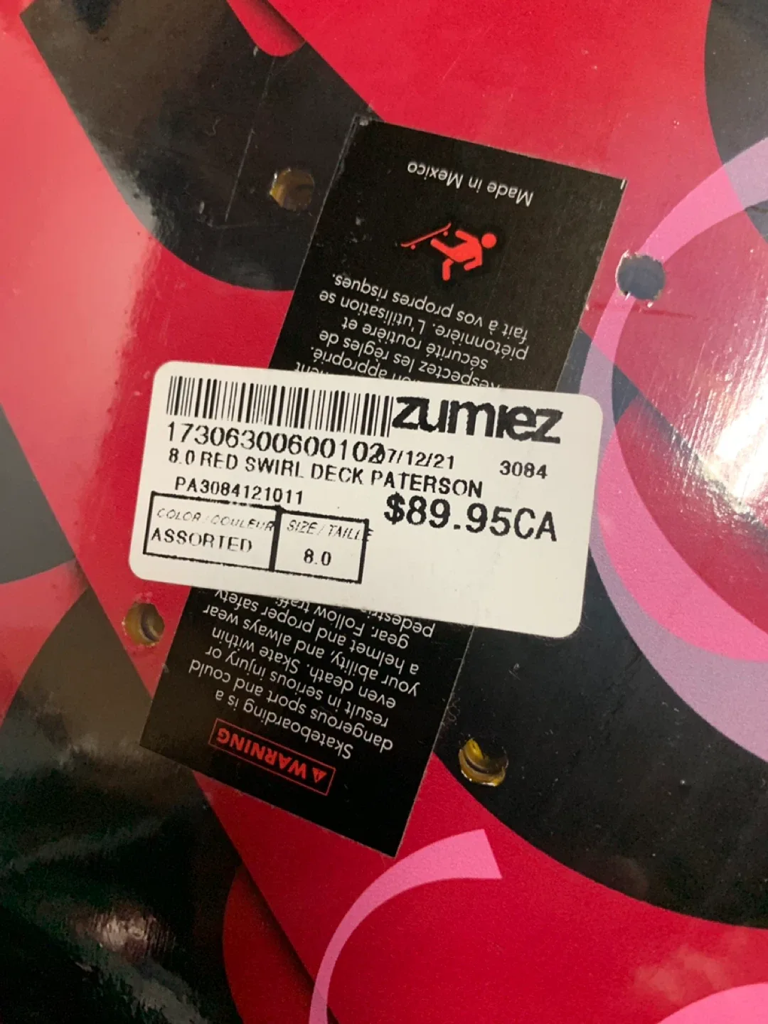 Paterson 8.0 Red Swirl Skateboard Deck - New image indicator(2)