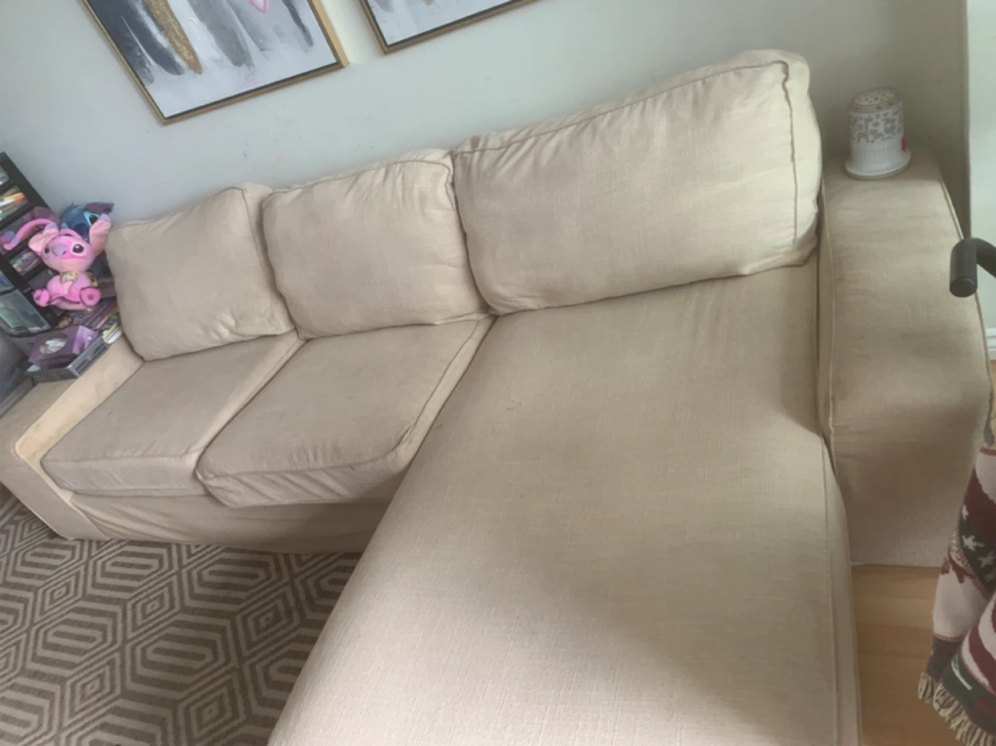 Beige Sectional Sofa - Used Condition