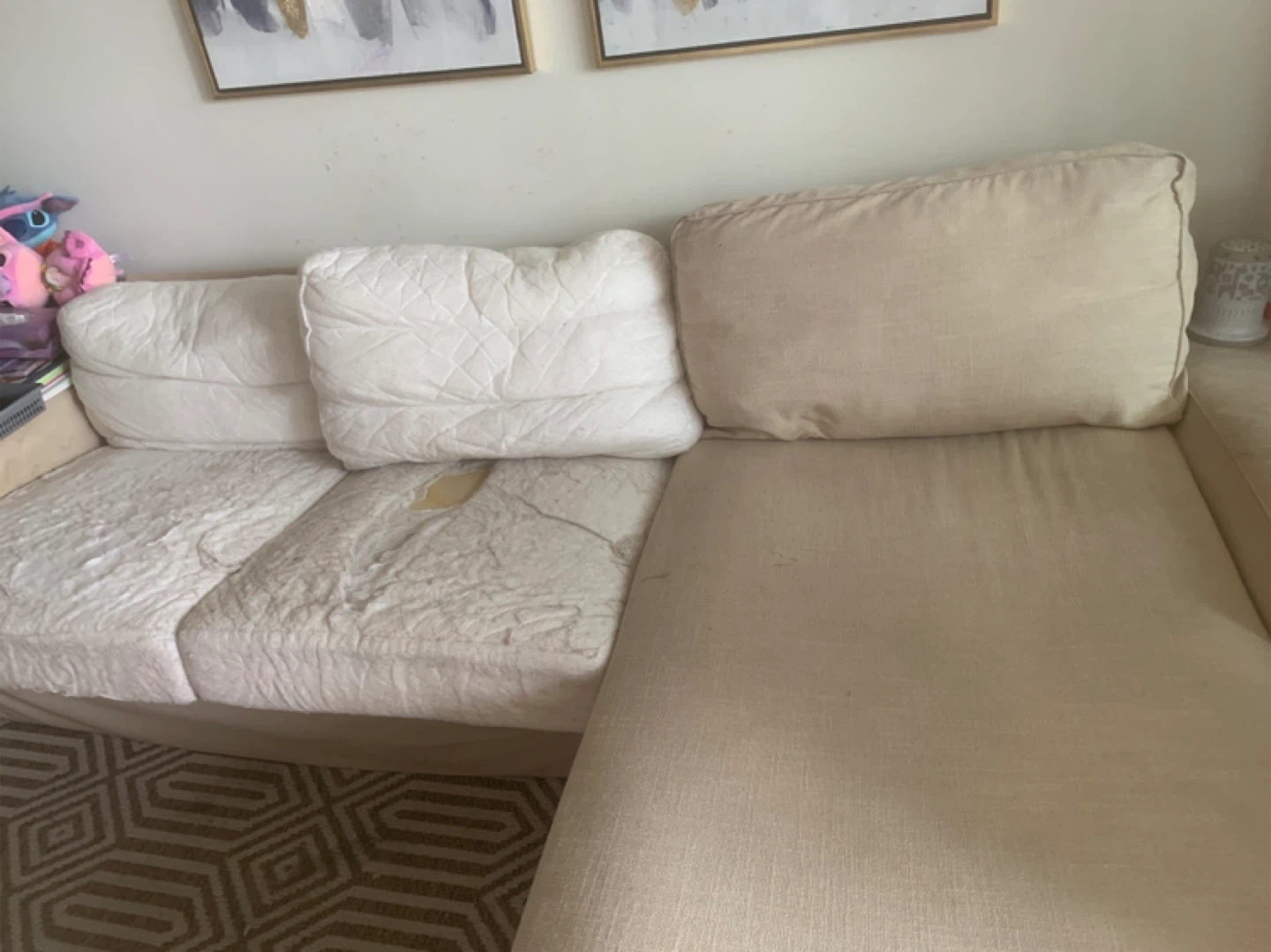 Beige Sectional Sofa - Used Condition - photo 2