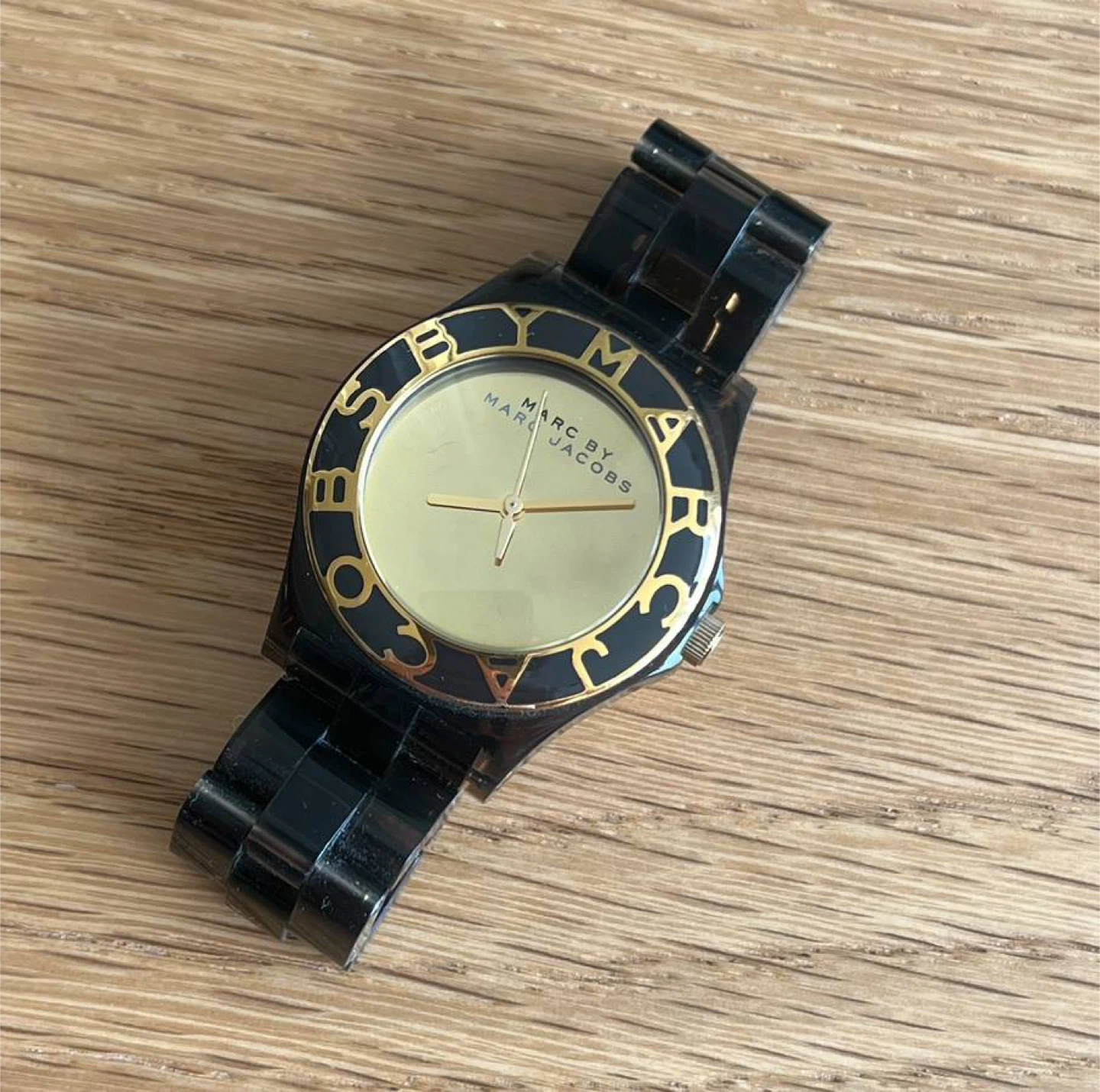 Marc By Marc Jacobs Smoked Lucite and Gold Watch