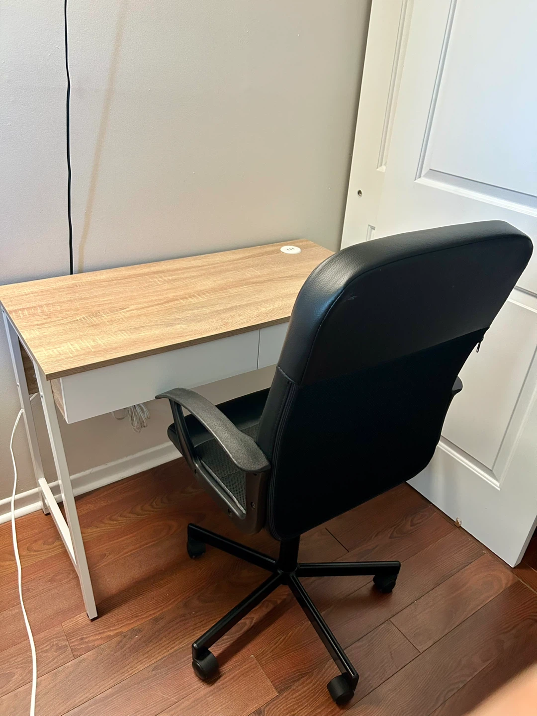 Black Office Chair & computer table Set