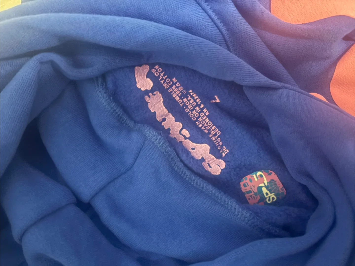 Sp5der 555555 Blue Hoodie image indicator(3)