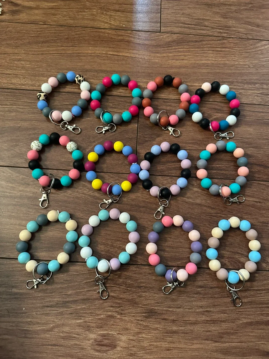 Beaded Bracelet Keychains - Cute & Colourful! thumbnail