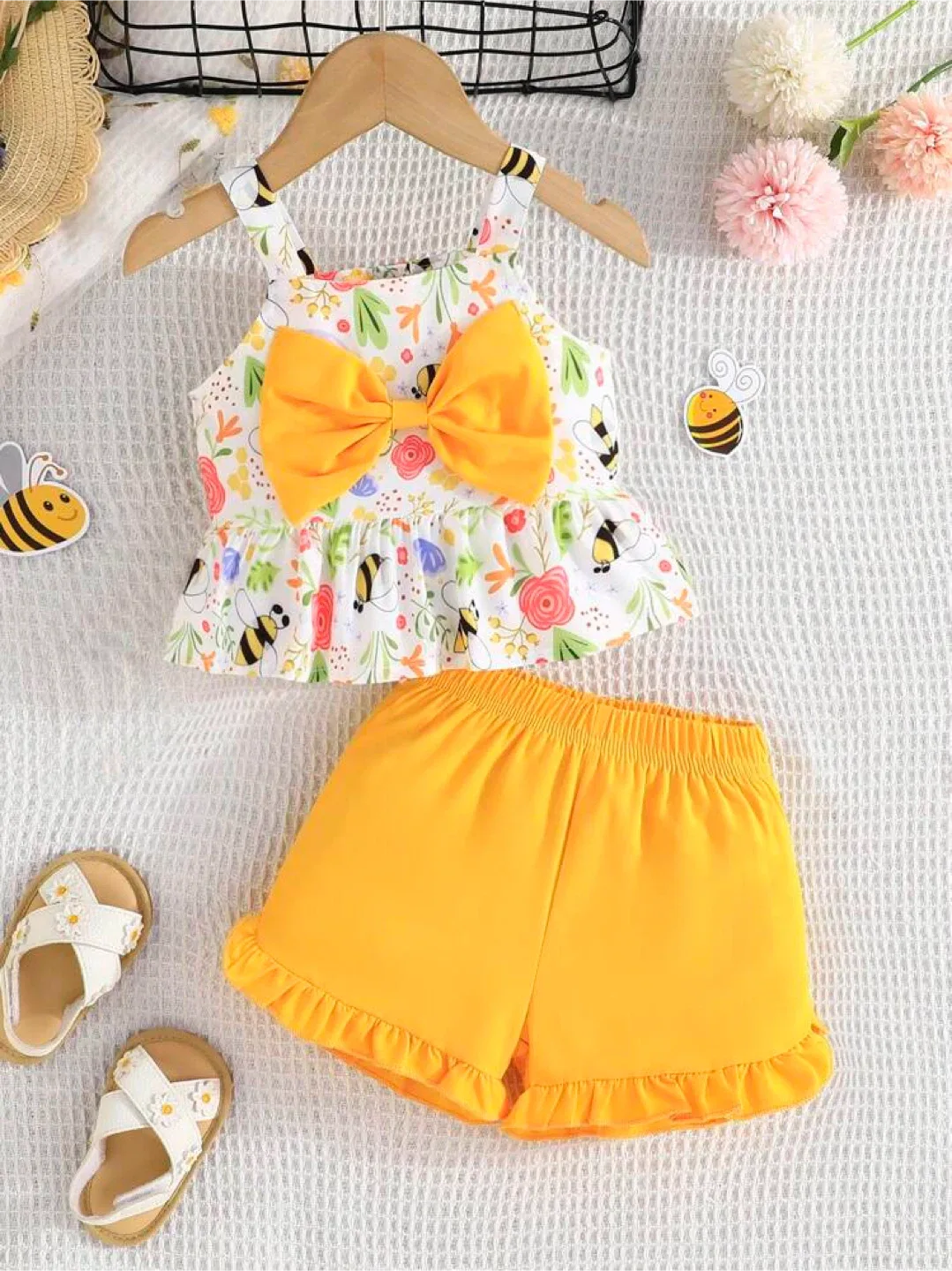 NEW Floral Baby Outfit Set, 6-9months thumbnail