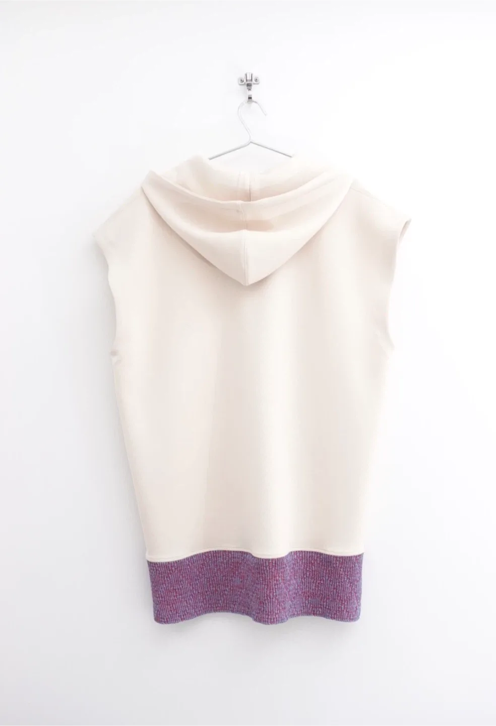 By Malene Birger Cream Neoprene Hooded Vest with Lurex Hem - S image indicator(2)